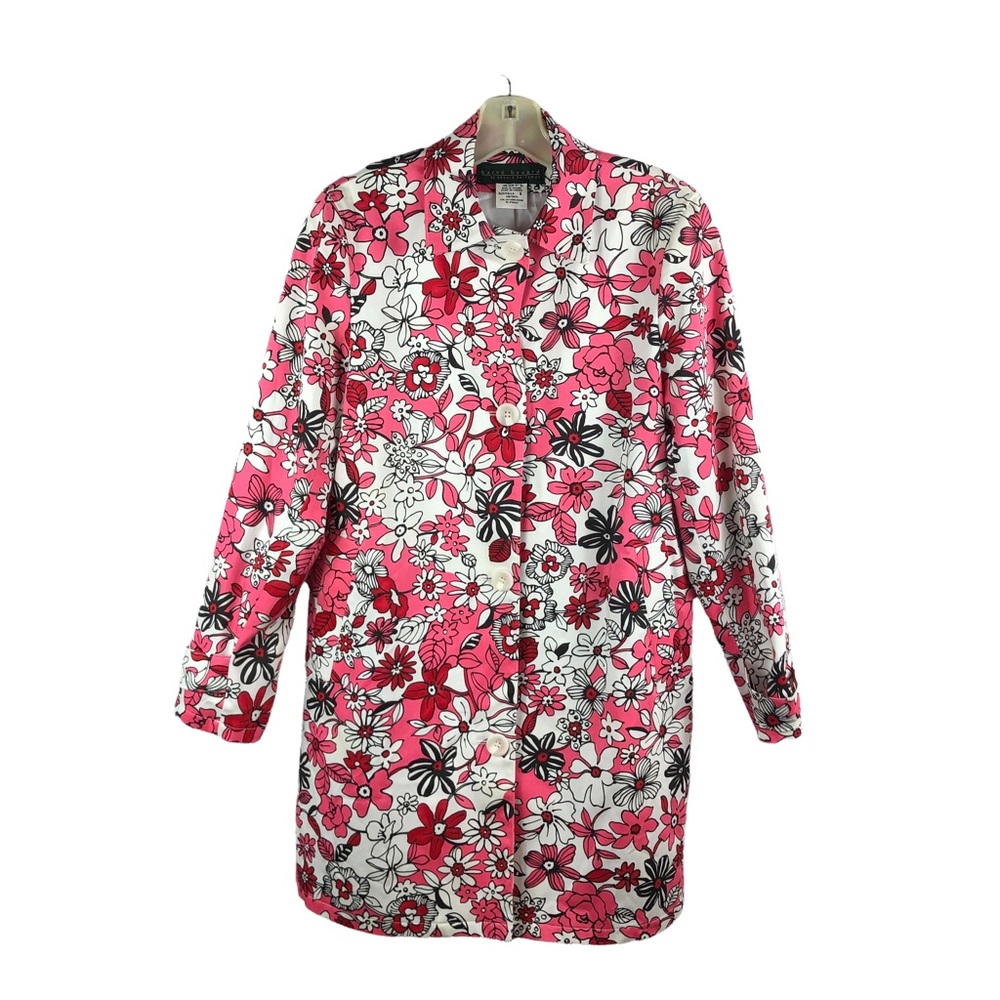 HARVE BENARD Women’s spring jacket size 6 long sleeve pink white red and black